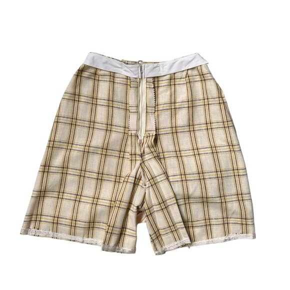 70s Vintage Highwaisted Plaid Skort Skirt Shorts Preppy Kneelength Mr Leonard. - Picture 5 of 8